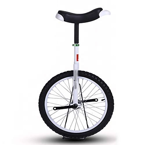 Unicycles : YYLL 24 Inch Unicycles for Adults Kids One Wheel Bike for Men Teens Boy Rider Outdoor Sports Fitness Exercise Health (Color : White, Size : 24inch)