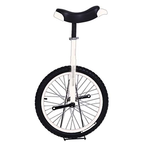 Unicycles : YYLL Unicycle 18 Inch Wheel 45cm with Aluminum Alloy Rim, Mountain Balance Cycling Bikes Outdoor Sports Fitness Exercise (White) (Color : White, Size : 18Inch)
