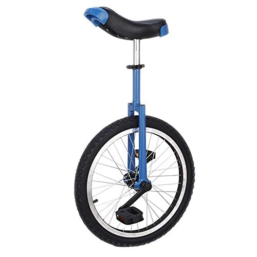 Unicycles : YYLL Unicycle Flat Shoulder Fork Type, Bicycle Racing Unicycle for Children Adult Thickened Balance Bike Cycling Outdoor Sports Fitness Exercise (Color : Blue, Size : 18inch)