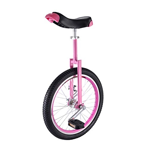 Unicycles : YYLL Unicycles Cycle One Wheel Bike for Adults Kids Men Teens Boy Rider Mountain Outdoor Unicycle Wheel Free Stand (Color : Pink, Size : 18inch-a)