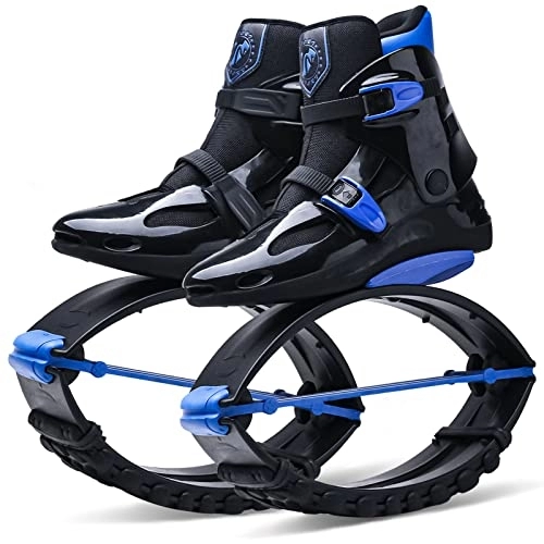 Unicycles : ZCOINS Adults Women Men Anti-Gravity Running Boots Bounce Shoe Jumping Shoes (50-95kg) (Black Blue, 2XL(EU42-44 for 90-110 KG))