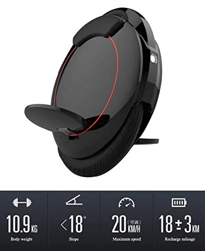 Unicycles : ZKORN Electric Unicycle Balance Car, Electric mobility Adult Single-Wheeled Commuter Off-Road Scooter sense intelligent drift balance car with LED light, Black