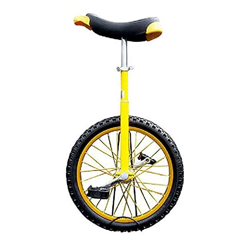 Unicycles : ZLI Large 18in 20in Uni-Cycle for Male Teen / Student, Adults Beginner Yellow Unicycles with Adjustable Seat, Aluminum Rim and Steel Frame (Size : 18 Inch)