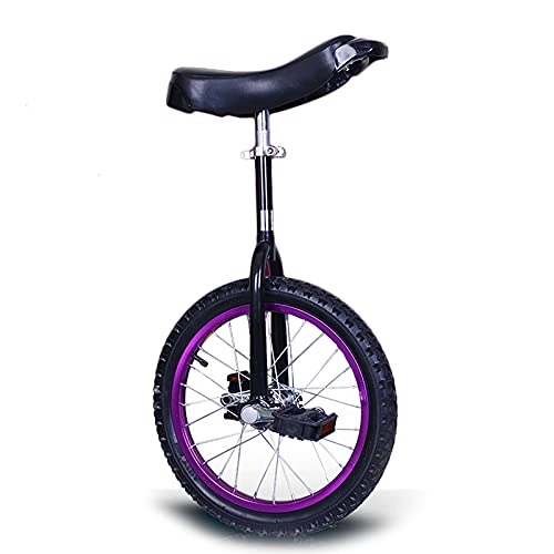 Unicycles : ZLI Purple Unicycles for Adults Kids, Steel Frame, 16'' 18'' 20'' Heavy Duty One Wheel Balance Bike for Teens Woman, Mountain Outdoor (Size : 16 Inch)