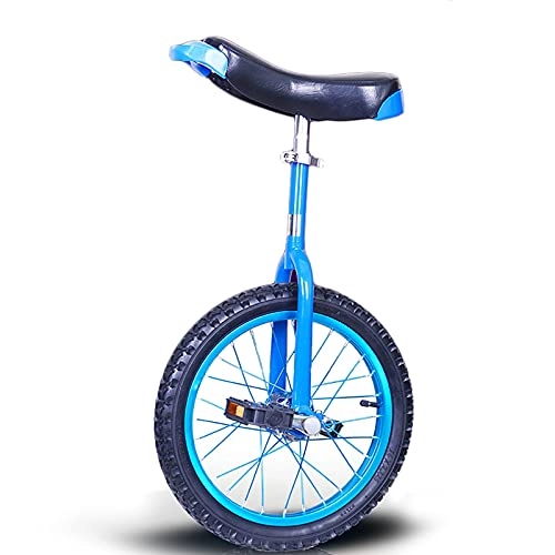 Unicycles : ZLI Unicycle for Adults / Big Child / Men / Women, Blue Single Wheel Bike with 16 / 18 / 20 Inch Skidproof Tire, Heavy Duty Steel Frame (Size : 16 Inch)