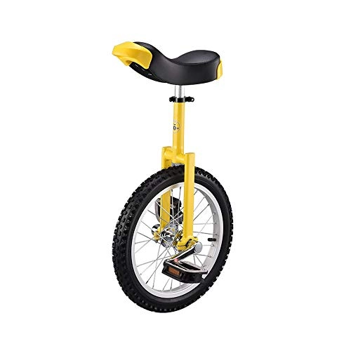 Unicycles : Znesd 16" to 20" Bike Wheel Frame Unicycle Cycling Bike With Comfortable Release Saddle Seat , Great Gift!!Skidproof tire! Thanksgiving Christmas ( Color : Yellow , Size : 16 inches )