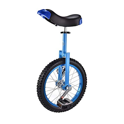 Unicycles : Znesd 16" Unicycle Cycling in & Out Door Chrome Colored with Skidproof TireBalance single-wheel color bicycle, adult children's unicycle ( Color : Blue , Size : 16 inches )