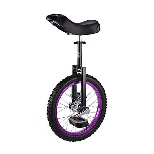 Unicycles : Znesd 16" Unicycle Cycling in & Out Door Chrome Colored with Skidproof TireBalance single-wheel color bicycle, adult children's unicycle ( Color : Purple , Size : 16 inches )