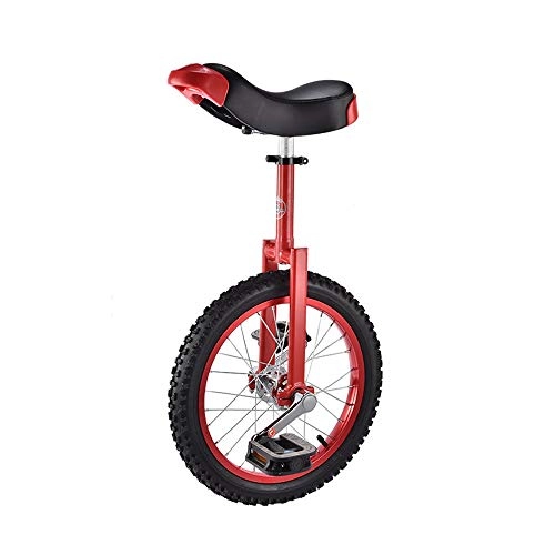 Unicycles : Znesd 16" Unicycle Cycling in & Out Door Chrome Colored with Skidproof TireBalance single-wheel color bicycle, adult children's unicycle ( Color : Red , Size : 16 inches )