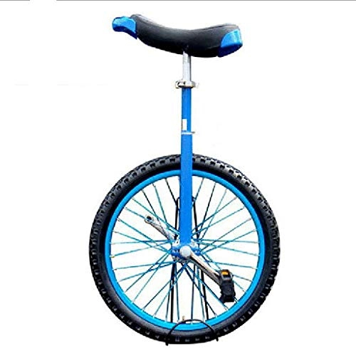 Unicycles : ZSH-dlc Freestyle Unicycle 16 / 18 / 20 / 24 Inch Single Wheel Children Adult Adjustable Height Balance Bike Exercise, Best Birthday, 4 Colors (Color : Blue, Size : 24 inch)