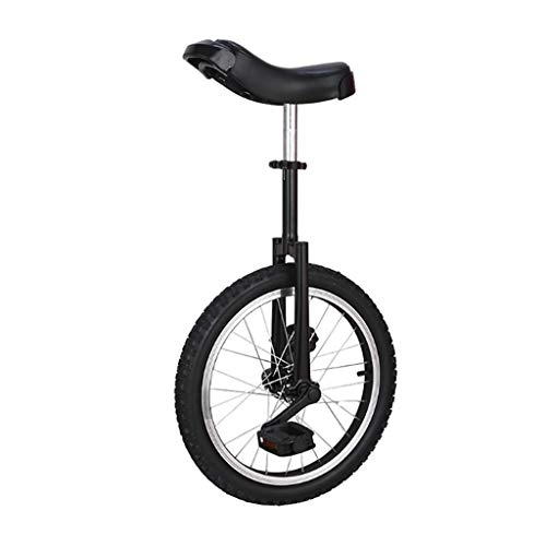Unicycles : ZSH-dlc Freestyle Unicycle 16 Inch Single Round Children's Adult Adjustable Height Balance Cycling Exercise Black