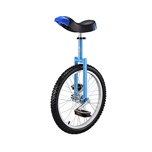 Unicycles : ZSH-dlc Freestyle Unicycle 20 Inch Single Round Children's Adult Adjustable Height Balance Cycling Exercise Multiple Colour (color : Blue, Size : 20 inch)