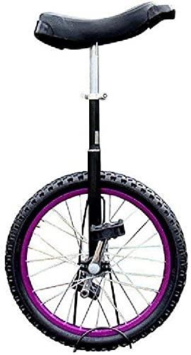 Unicycles : ZWH Bike Unicycle 16 / 18 / 20 / 24 Inch Unicycle, Single Wheel Balance Bike, Suitable For Children And Adults, Adjustable Height, Best Birthday, 4 Colors Unicycle (Color : Purple, Size : 18 inch)