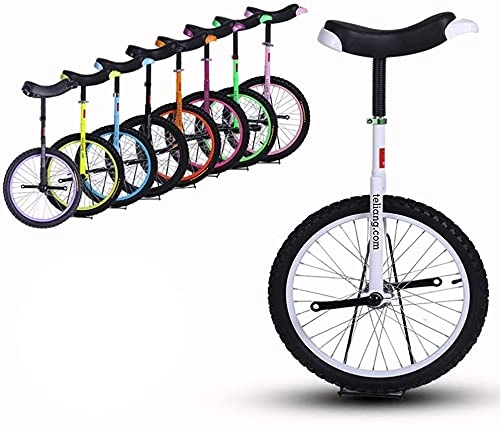 Unicycles : ZWH Bike Unicycle 18" Inch Wheel Unicycle Leakproof Butyl Tire Wheel Cycling Outdoor Sports Fitness Exercise Health For Kids & Beginners, 8 Colors Optional (Color : White, Size : 18 Inch Wheel)