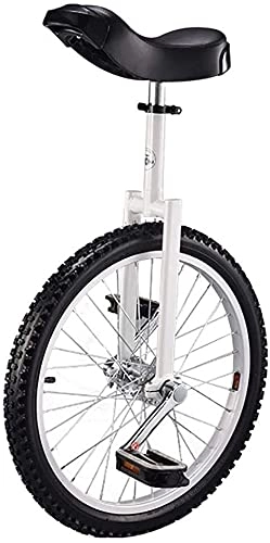Unicycles : ZWH Bike Unicycle 20-inch Unicycle, Single-wheel Balance Bike, Suitable For 145-175CM Children And Adults Adjustable Height, Best Birthday, 5 Colors (Color : White)