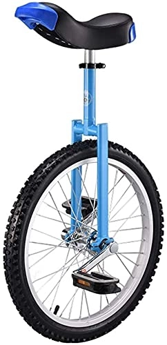 Unicycles : ZWH Bike Unicycle 20 Inch Wheel Unicycle For Adults Teenagers Beginner, High-Strength Manganese Steel Fork, Adjustable Seat, Load-bearing 150kg / 330 Lbs (Color : Blue)