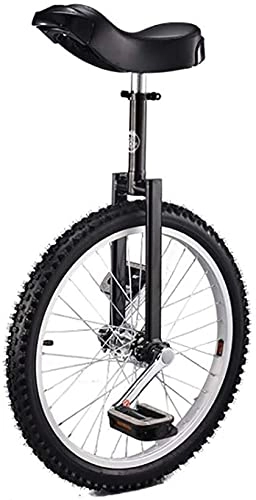 Unicycles : ZWH Bike Unicycle Unicycle 20 Inch Single Round Children's Adult Adjustable Height Balance Cycling Exercise Multiple Colour Unicycle (Color : Black, Size : 20 inch)
