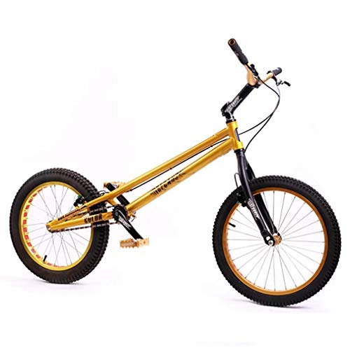 BMX : 20 Zoll BMX Bike Trial / Climb Bikes, Leichte Lenker-Vorderradgabel-6061 Lenker aus Aluminiumlegierung, gelb