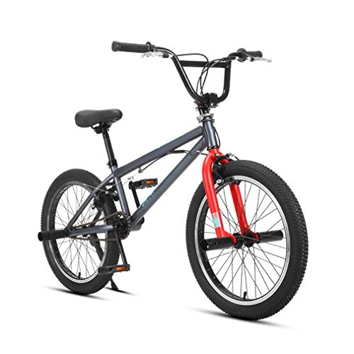 BMX : 20-Zoll-BMX-Bikes Freestyle für Kinder, Jugendliche, Erwachsene und Anfänger bis Fortgeschrittene, Räder aus Aluminiumlegierung, Rahmen aus kohlenstoffhaltigem Stahl, Freestyle, Matte gray, 20inch