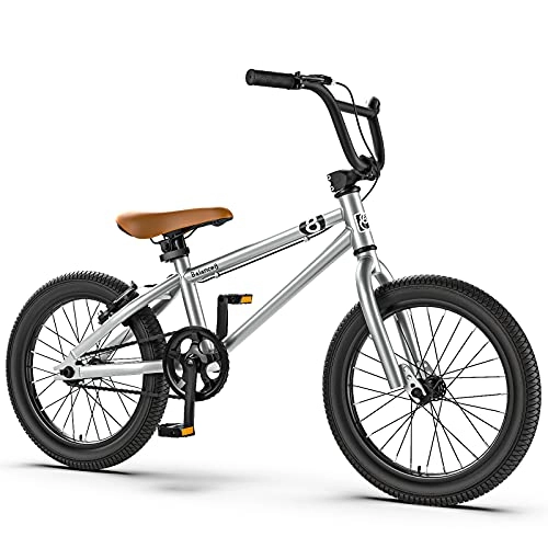BMX : 20 Zoll Freestyle BMX Bike, Freestyle BMX Bike Für Kinder, Jugendliche Und Anfänger, Rahmen Aus Hohem Kohlenstoffstahl, Single Speed, Weiß