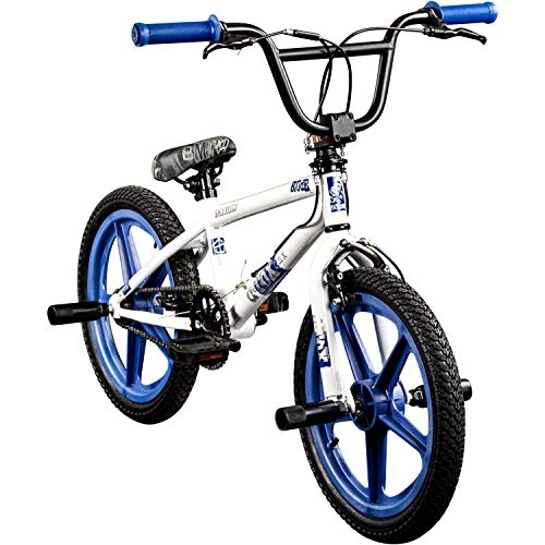 BMX : deTOX BMX 18 Zoll Rude Skyway Freestyle Bike Street Park Fahrrad viele Farben (weiß / blau)