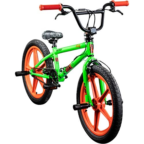 BMX : deTOX BMX 20 Zoll Rude Skyway Freestyle Bike Street Park Fahrrad viele Farben (grün / orange)