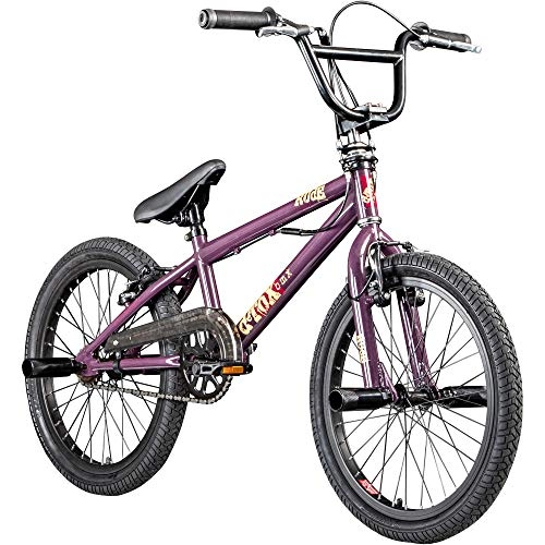 BMX : deTox Rude 20 Zoll BMX Fahrrad Bike Freestyle Street Park Rad Anfänger ab 140 cm 4 x Stahl Pegs 360° Rotor (Limited lila)