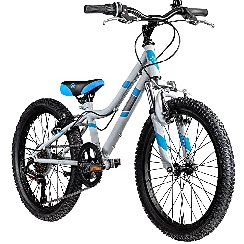 BMX : Galano GA20 20 Zoll Kinderfahrrad MTB Jugendfahrrad Mountainbike Jugend Kinder Fahrrad ab 6 (grau / blau, 26 cm)