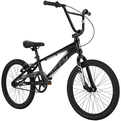 BMX : Huffy Enigma BMX-Fahrrad, 20 Zoll, Aluminiumrahmen, Renn-Stil, schwarz glänzend