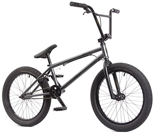 BMX : KHE BMX Fahrrad STRIKEDOWN PRO grau schwarz 20 Zoll Affix Rotor 9, 7kg