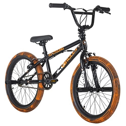 BMX : KS Cycling BMX Freestyle 20'' Circles schwarz-orange mit Muddy-Reifen