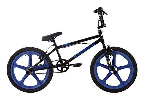 BMX : KS Cycling BMX Freestyle 20'' Xtraxx schwarz-blau mit blauen Tuff Wheels