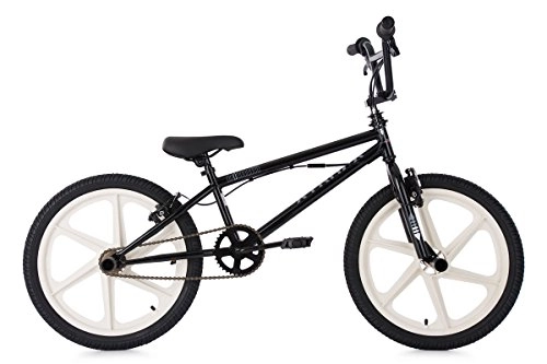 BMX : KS Cycling BMX Freestyle 20'' Xtraxx schwarz mit weißen Tuff Wheels
