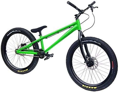 BMX : LAMTON 24 24Inch Fahrrad BMX Bike Stunt Bikes, leichte Aluminium-Legierung Rahmen und Gabel, OWN Weitwinkel-Schwalben-Griff mit Gummigriff, Shimano MT200 Oil Scheibenbremse (Farbe : Green)