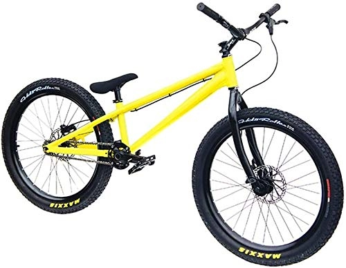 BMX : LAMTON 24 24Inch Fahrrad BMX Bike Stunt Bikes, leichte Aluminium-Legierung Rahmen und Gabel, OWN Weitwinkel-Schwalben-Griff mit Gummigriff, Shimano MT200 Oil Scheibenbremse (Farbe : Yellow)