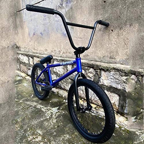 BMX : LJLYL Profession 20-Zoll-BMX-Fahrrad für Jugendliche, Erwachsene und Anfänger bis Fortgeschrittene, Cr-Mo-Stahlrahmen, Gabel und 9, 3-Zoll-Lenker, 25X9T-Getriebe, blau
