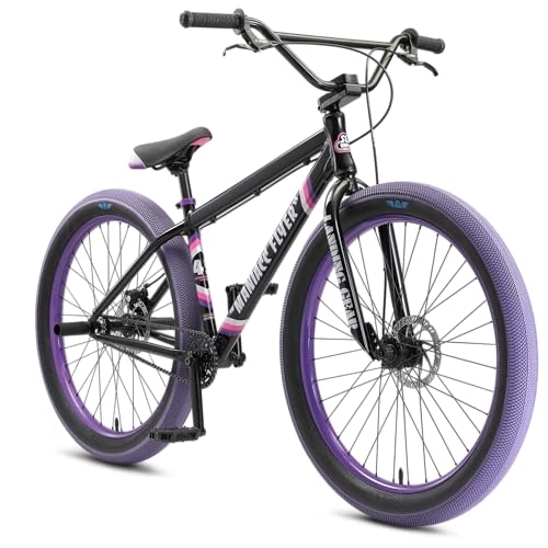 BMX : SE Bikes Maniacc Flyer Wheelie Bike 27, 5+ Zoll Fahrrad für Erwachsene und Jugendliche ab 160 cm BMX Rad Stuntbike (Midnight Black)