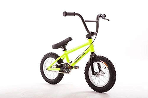 BMX : SWORDlimit 12"Kids Freestyle BMX Fahrrad / Rennrad für Anfänger bis Fortgeschrittene, Chrom-Molybdän-Stahlrahmen und Gabel, mit U-förmiger Hinterradbremse, gelb
