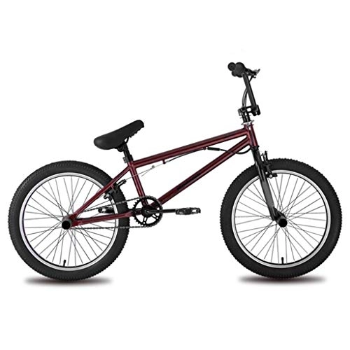BMX : Zhangxiaowei Stahl Fahrrad für Zwei Instrumente Erwachsene Kinder Radfahren Jungen und Mädchen Red Freestyle Bike 20 Zoll, Rot