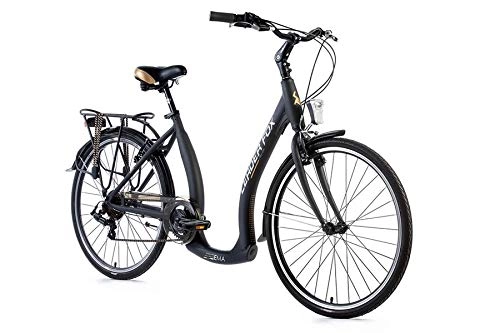 City : 26" Zoll Alu Damen City Bike Leader Fox Ema Fahrrad Tiefeinsteiger Shimano 7 Gang grau