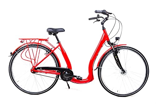 City : 28 Zoll Alu Fahrrad City Bike Shimano 7 Gang Nexus Nabe Tiefeinsteiger Rot