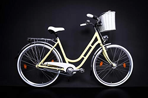 City : 28" Zoll Alu MIFA Retro Damen Fahrrad City Bike Shimano 7 Gang Nabendynamo gelb