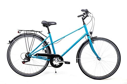 City : 28 Zoll Retro Damen Fahrrad City Bike 6 Gang Shimano Tourney STVZO türkis blau