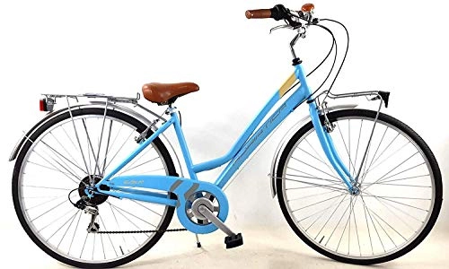 City : Adriatica Fahrrad Damen Trend ” Räder 28″ mit Schaltung Shimano 6 Geschwindigkeit + Zubehör einschließlich / Blau