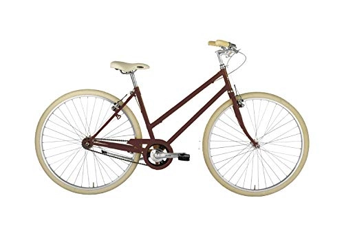 City : Alpina Bike 28 Zoll Cityrad Damen Viscontea L´Ego Single Speed Rot ohne Schutzblech aus Chrom