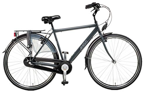 City : Amigo Bright - Cityräder für Herren - Herrenfahrrad 28 Zoll - Shimano 3 Gang-Schaltung - Citybike mit Handbremse, Beleuchtung und fahrradständer - Grau