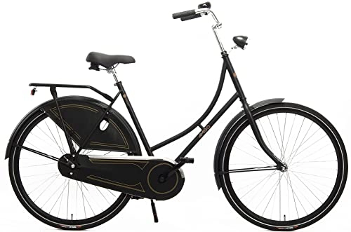 City : Amigo Classic C2 City Bike - Damenfahrrad 28 Zoll - Hollandrad für Damen - Geeignet ab 175-180 cm - Citybike mit Handbremse, Beleuchtung und fahrradständer - Schwarz