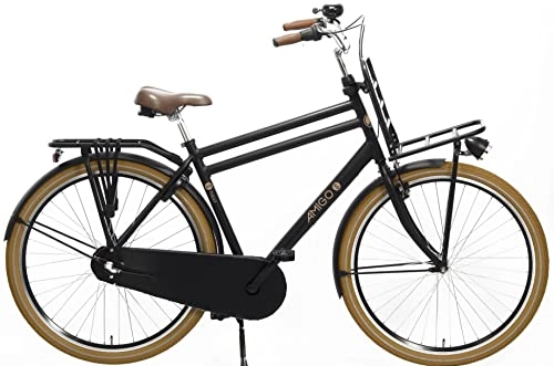City : Amigo Go Next City Bike - Herrenfahrrad 28 Zoll - Hollandrad mit Shimano 3 Gang-Schaltung - Geeignet ab 175-180 cm - Citybike mit Handbremse, Beleuchtung und fahrradständer - Schwarz