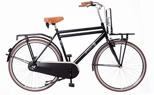 City : Amigo Go One City Bike - Herrenfahrrad 28 Zoll - Hollandrad für Herren - Geeignet ab 165-170 cm - Citybike mit Handbremse, Beleuchtung und fahrradständer - Schwarz