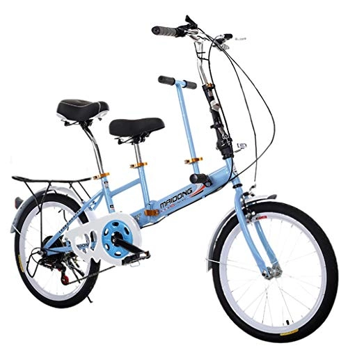 City : Battnot 20 Zoll Eltern-Kind Jungen-Mädchen-Fahrrad & Herren-Damen-Fahrrad Leichtes Mini Abnehmbares Fahrrad Kleines tragbares Faltrad Keine Installation Erforderlich (Blau)